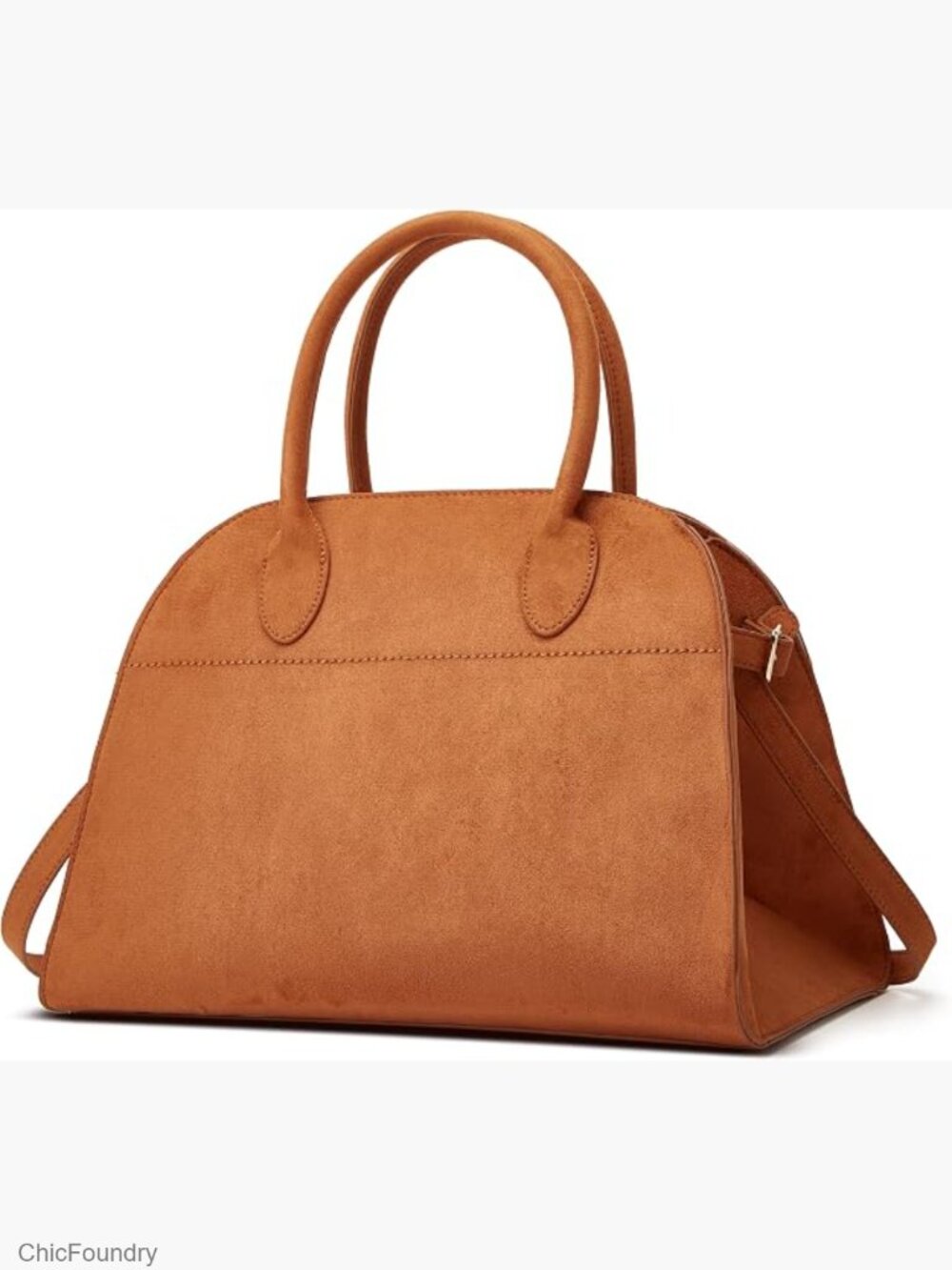Vintage Large Suede Tote Bag Crossbody Handbag Office Work Satchel